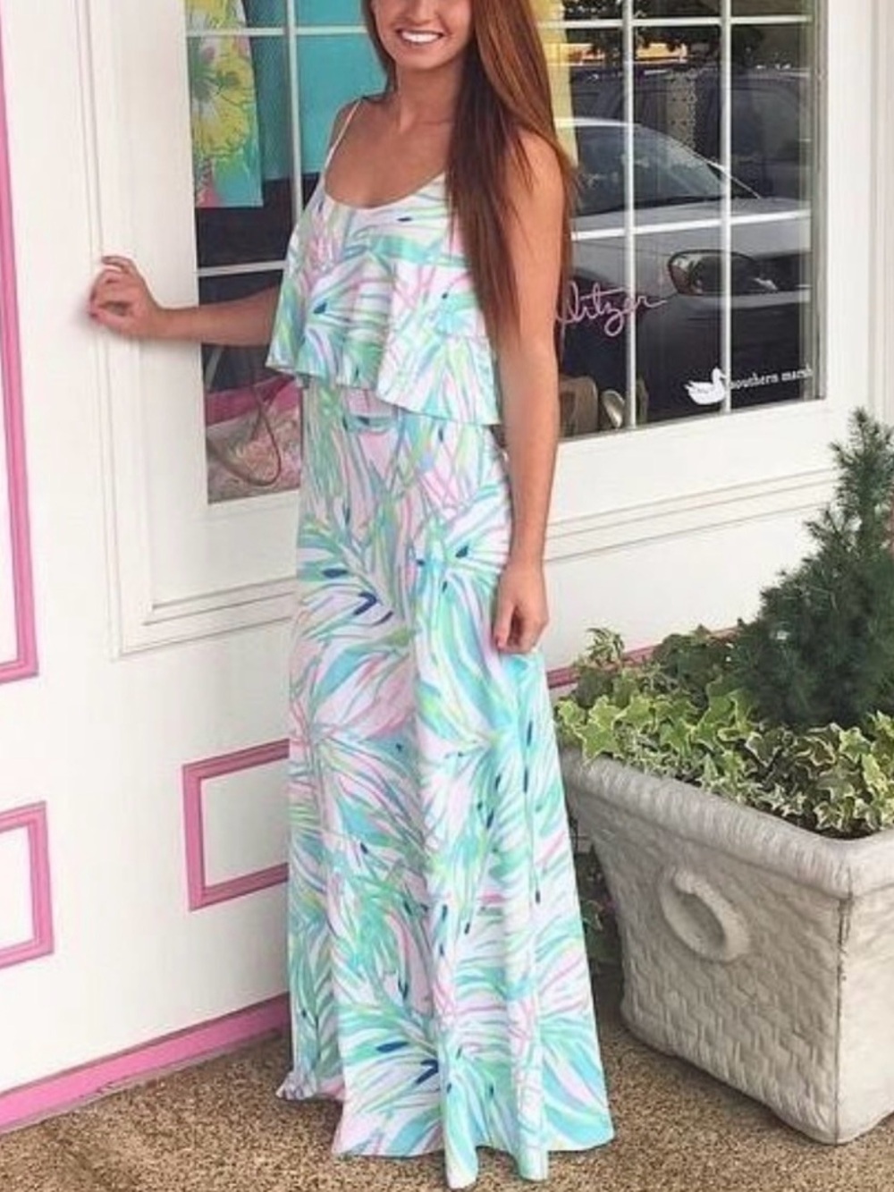 Lilly Pulitzer Harrington Flowing Pastel Print Maxi Skirt - Mint & Pink